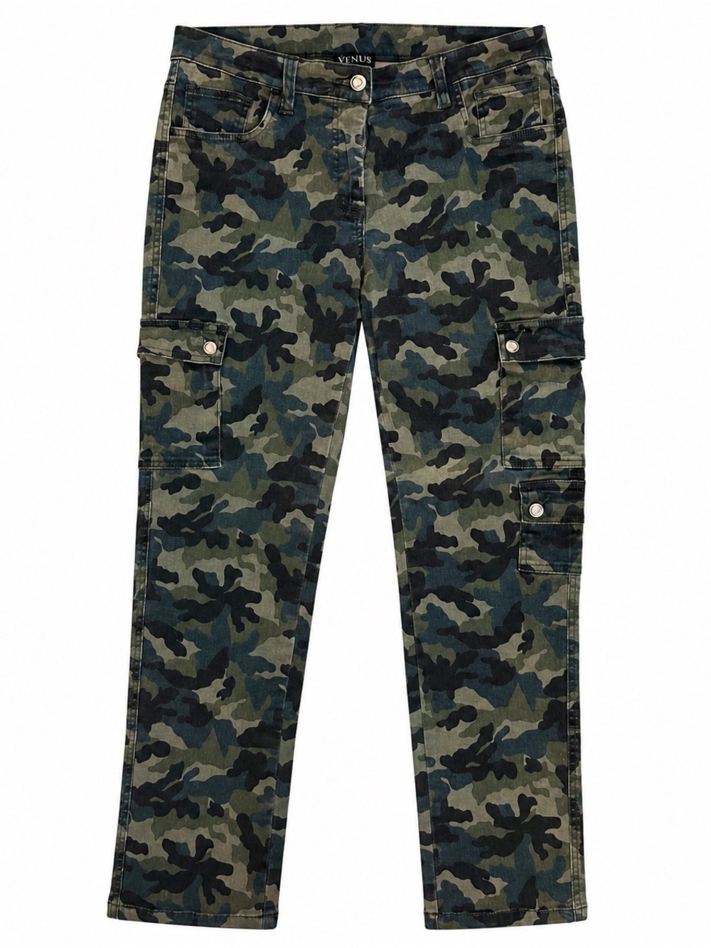 Venus Cargo Pants Women's 10 Camo Cotton Stretch Utility Military Streetwear